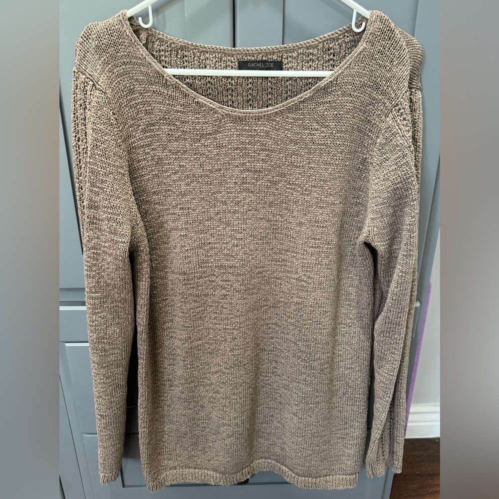 Rachel Zoe Taupe Crew Neck Sweater